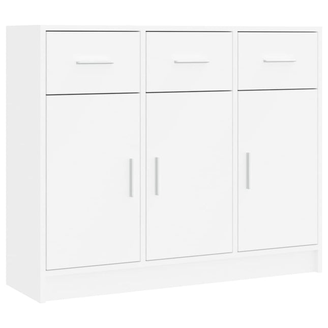 skænk hvid 91x28x75 cm konstrueret træ