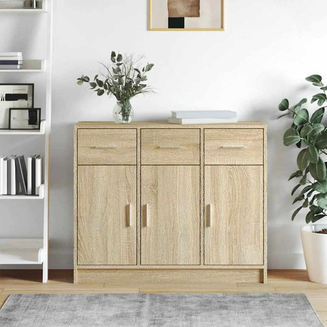 skænk 91x28x75 cm konstrueret træ sonoma-eg