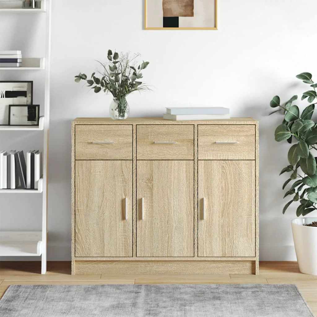 skænk 91x28x75 cm konstrueret træ sonoma-eg
