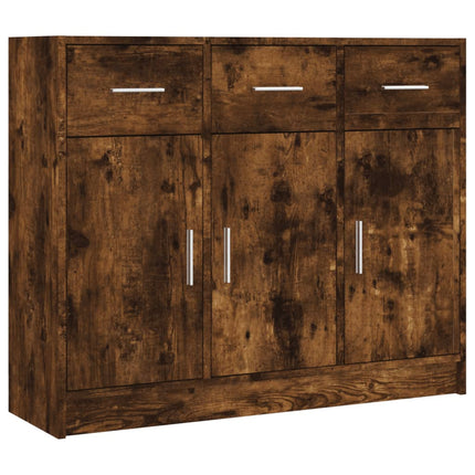 skab 91x28x75 cm konstrueret træ røget egetræsfarve