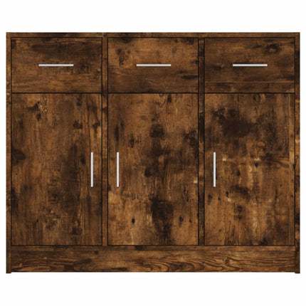 skab 91x28x75 cm konstrueret træ røget egetræsfarve
