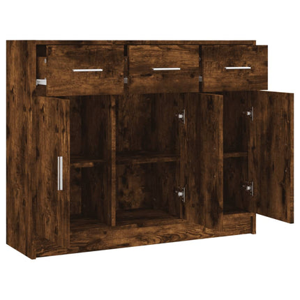 skab 91x28x75 cm konstrueret træ røget egetræsfarve