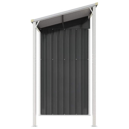 haveskur med udvidet tag 277x107x181 cm stål antracitgrå