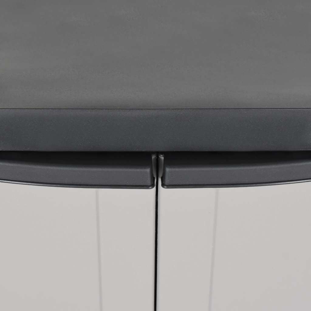 haveskab 65x37x85 cm PP grå og sort