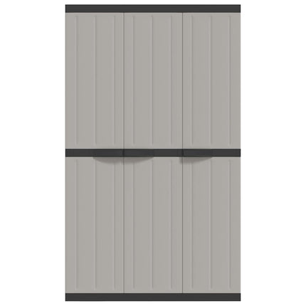 haveskab 97x37x165 cm PP grå og sort