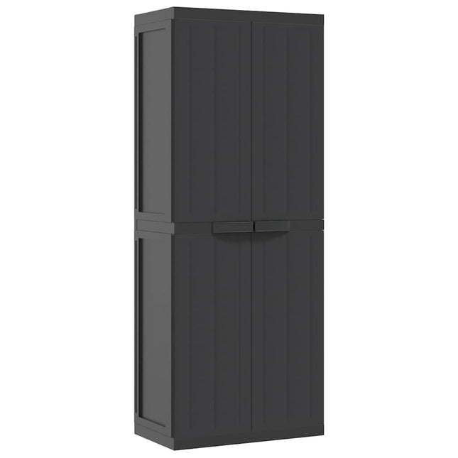 haveskab 65x37x165 cm PP sort