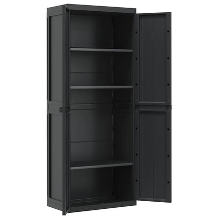 haveskab 65x37x165 cm PP sort