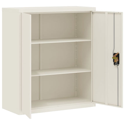 arkivskab 90x40x105 cm stål hvid