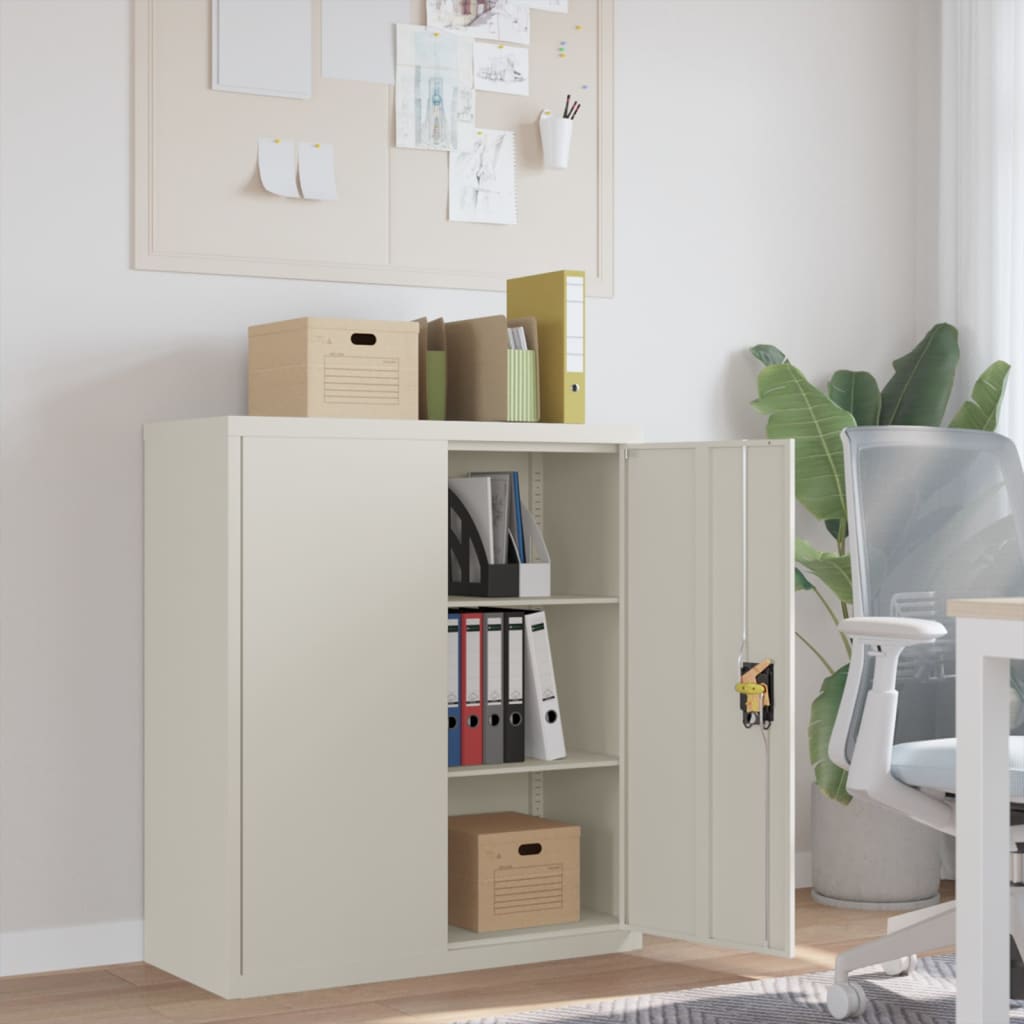 Arkivskab i stål 90×40×105 cm - hvid, låsbart med justerbare hylder