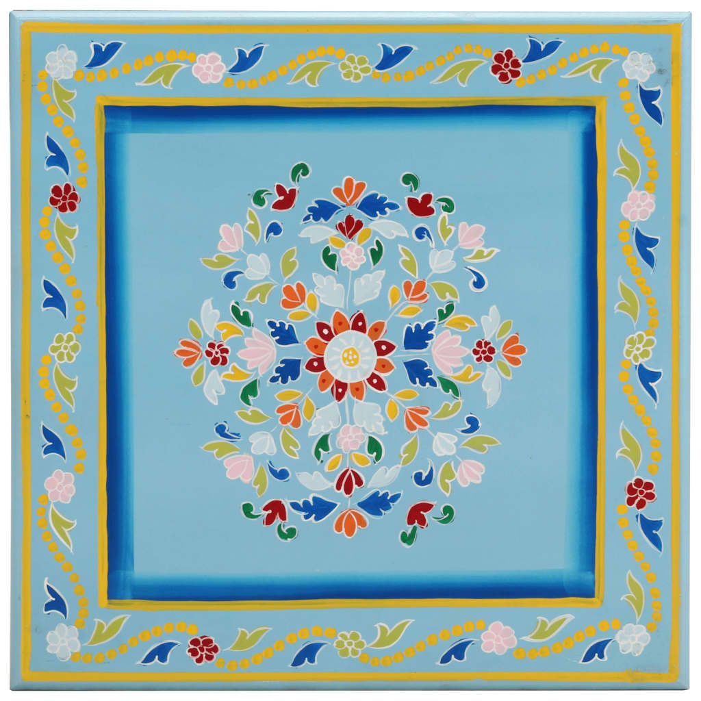 sofabord håndmålet massivt mangotræ turkis