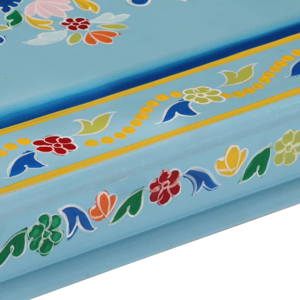 sofabord håndmålet massivt mangotræ turkis