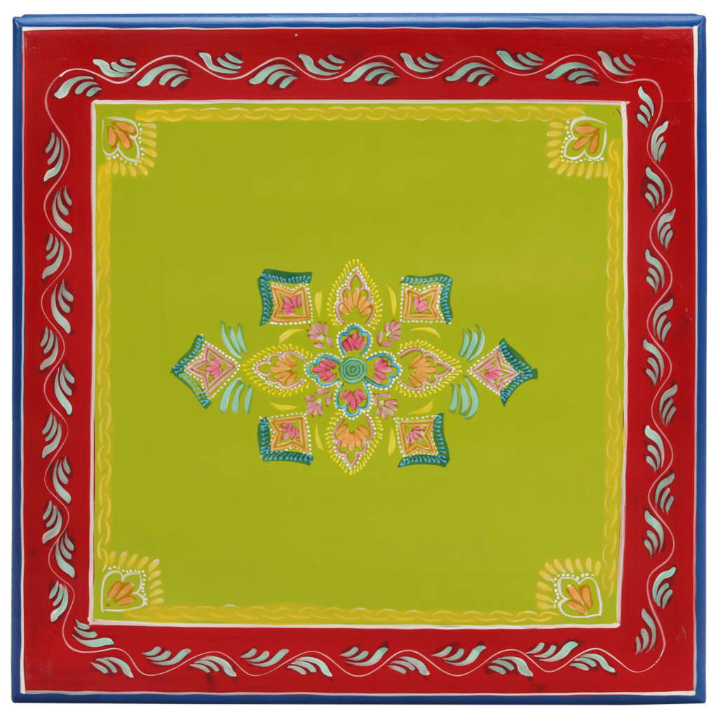 sofabord håndmålet massivt mangotræ grøn