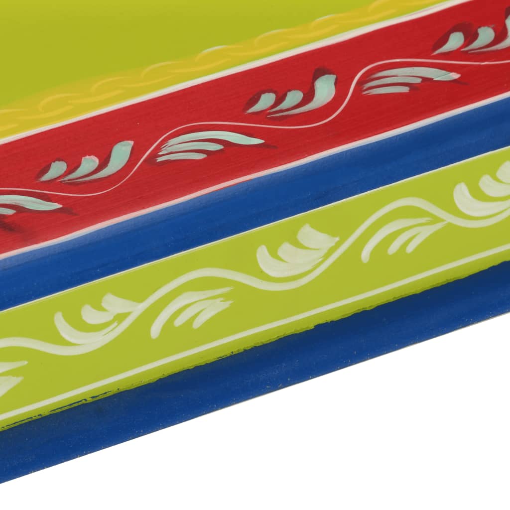 sofabord håndmålet massivt mangotræ grøn