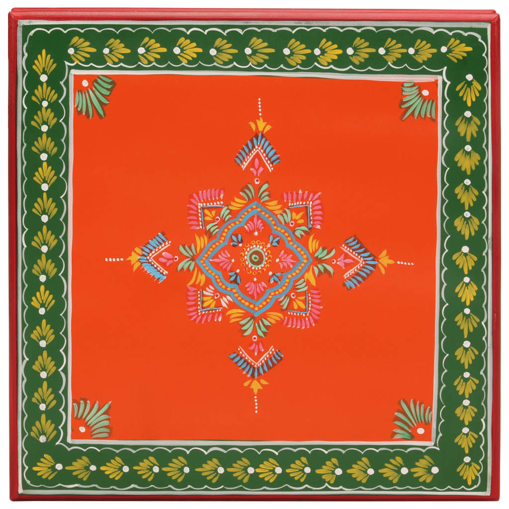 sofabord håndmålet massivt mangotræ orange