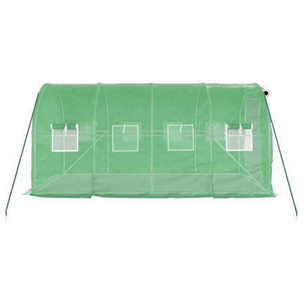 drivhus med stålstel 8 m² 4x2x2 m grøn