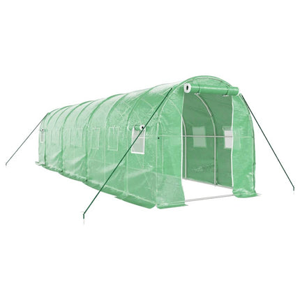 drivhus med stålstel 16 m² 8x2x2 m grøn