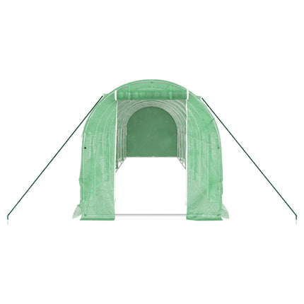 drivhus med stålstel 16 m² 8x2x2 m grøn