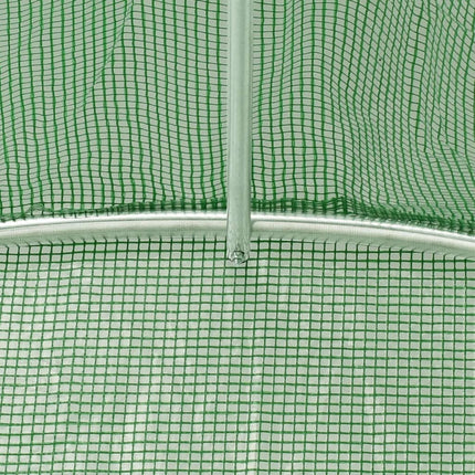 drivhus med stålstel 16 m² 8x2x2 m grøn
