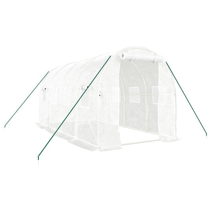 drivhus med stålstel 8 m² 4x2x2 m hvid