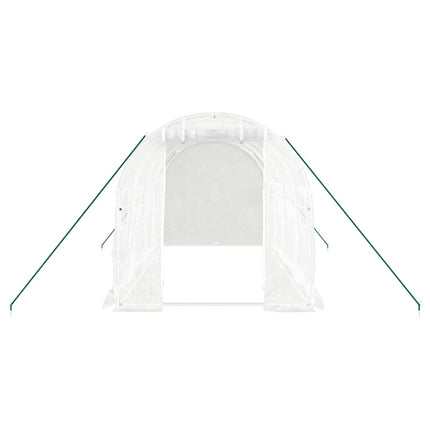 drivhus med stålstel 8 m² 4x2x2 m hvid
