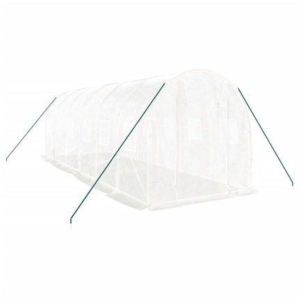 drivhus med stålstel 12 m² 6x2x2 m hvid