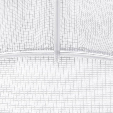 drivhus med stålstel 12 m² 6x2x2 m hvid