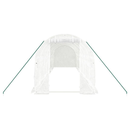 drivhus med stålstel 16 m² 8x2x2 m hvid