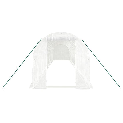 drivhus med stålstel 24 m² 12x2x2 m hvid