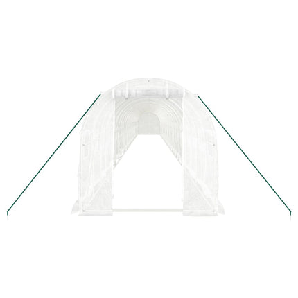 drivhus med stålstel 48 m² 24x2x2 m hvid