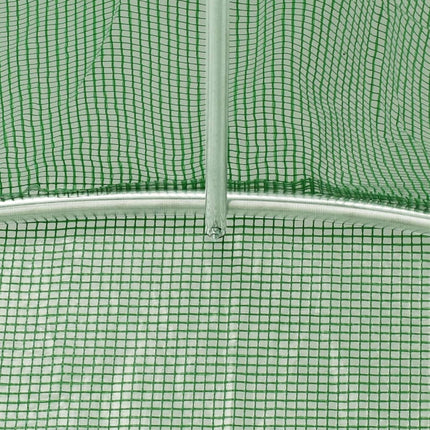 drivhus med stålstel 24 m² 8x3x2 m grøn