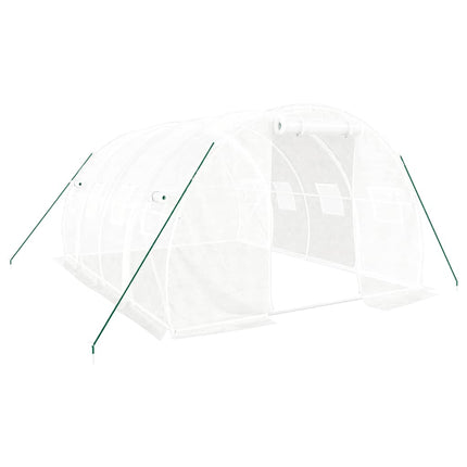 drivhus med stålramme hvid 12 m² 4x3x2 m