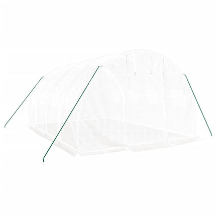 drivhus med stålramme hvid 12 m² 4x3x2 m