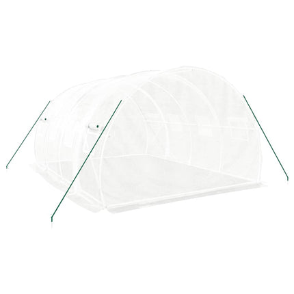 drivhus med stålramme hvid 12 m² 4x3x2 m