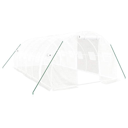 drivhus med stålstel 18 m² 6x3x2 m hvid