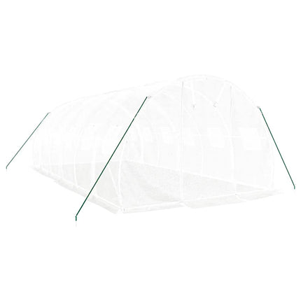 drivhus med stålstel 18 m² 6x3x2 m hvid