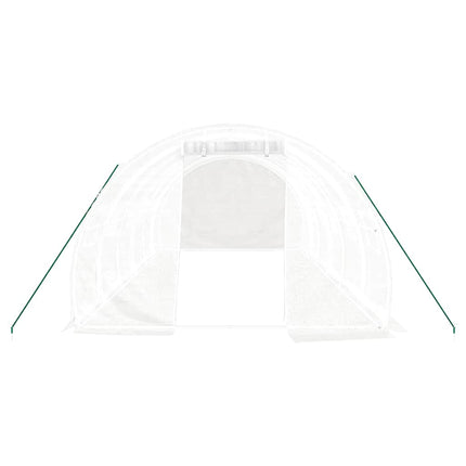 drivhus med stålstel 18 m² 6x3x2 m hvid