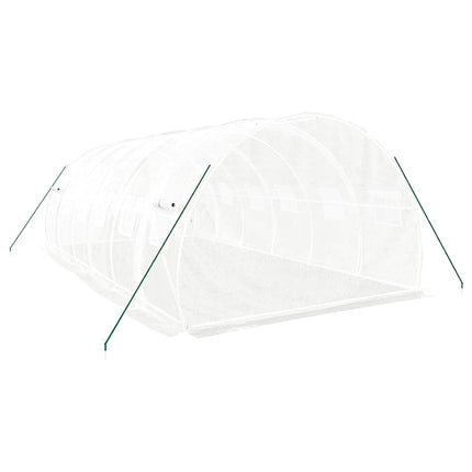 drivhus med stålstel 18 m² 6x3x2 m hvid