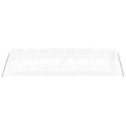 drivhus med stålstel 24 m² 8x3x2 m hvid