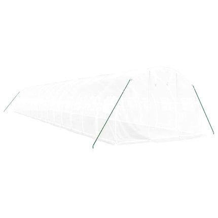 drivhus med stålstel 48 m² 16x3x2 m hvid