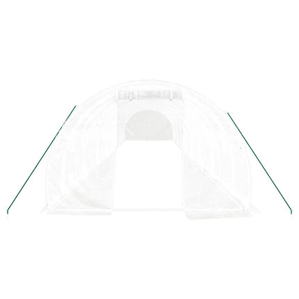 drivhus med stålstel 48 m² 16x3x2 m hvid