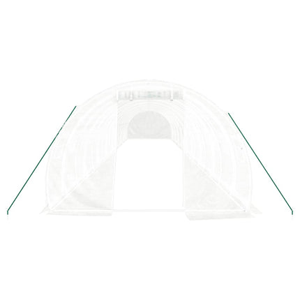drivhus med stålstel 54 m² 18x3x2 m hvid