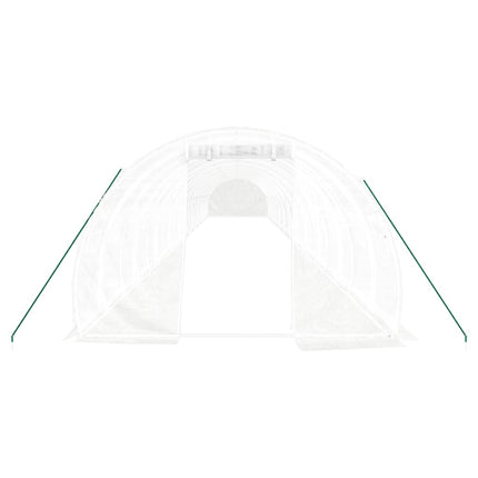 drivhus med stålstel 66 m² 22x3x2 m hvid