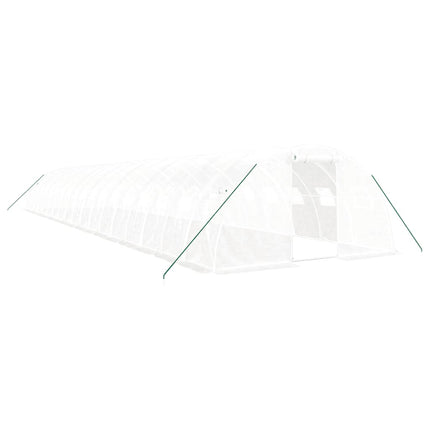 drivhus med stålstel 72 m² 18x4x2 m hvid