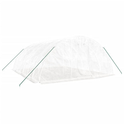 drivhus med stålstel 30 m² 6x5x2,3 m hvid