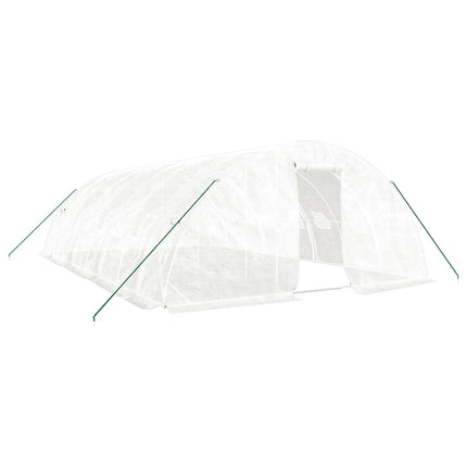 drivhus med stålstel 40 m² 8x5x2,3 m hvid