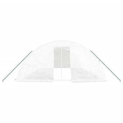 drivhus med stålstel 40 m² 8x5x2,3 m hvid