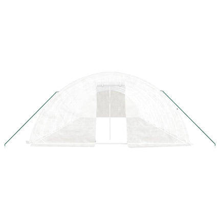 drivhus med stålstel 60 m² 12x5x2,3 m hvid