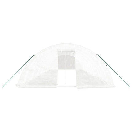 drivhus med stålstel 70 m² 14x5x2,3 m hvid