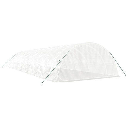drivhus med stålstel 70 m² 14x5x2,3 m hvid