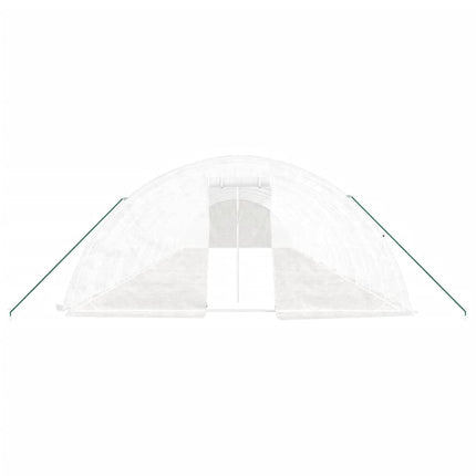 drivhus med stålstel 80 m² 16x5x2,3 m hvid